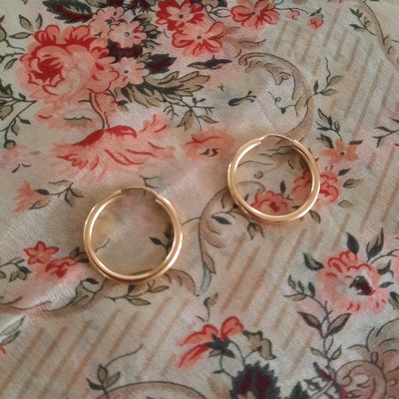 Vermeil Infinity Hoop Earrings - Picture 2 of 3